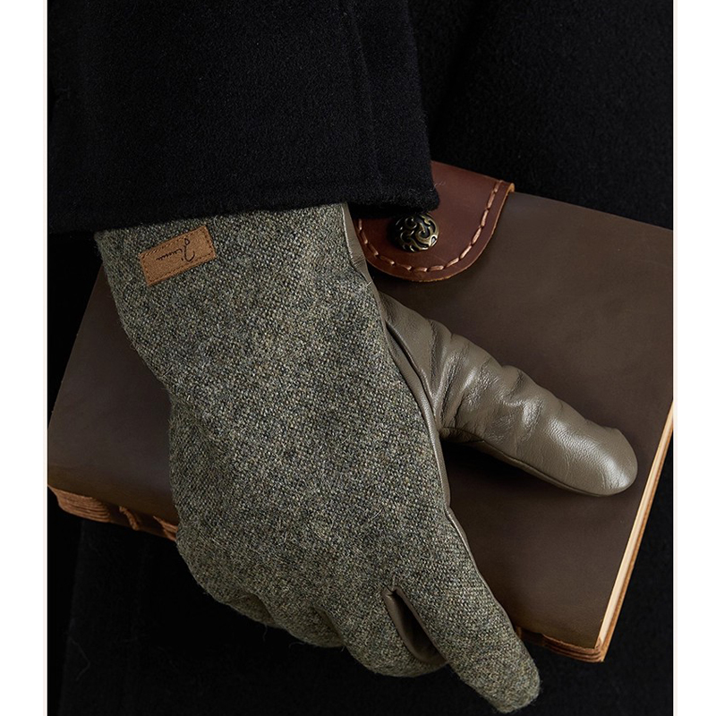 Wool Glove Lined - Erkek Dokunmatik Ekran Kış Eldivenleri Rusya